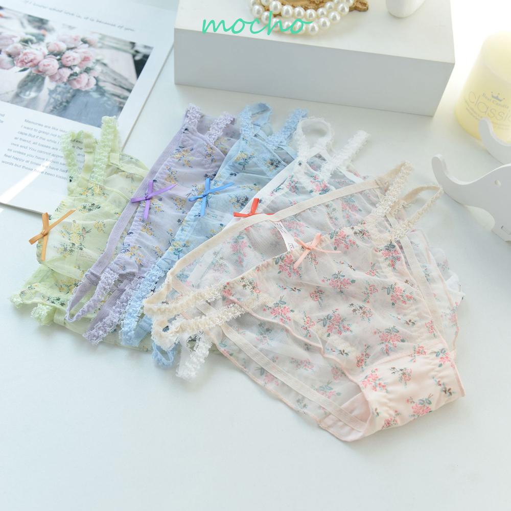 Quần Lót Lưới Trong Suốt Thoáng Khí Đính Nơ Ngọt Ngào Cho Nữ