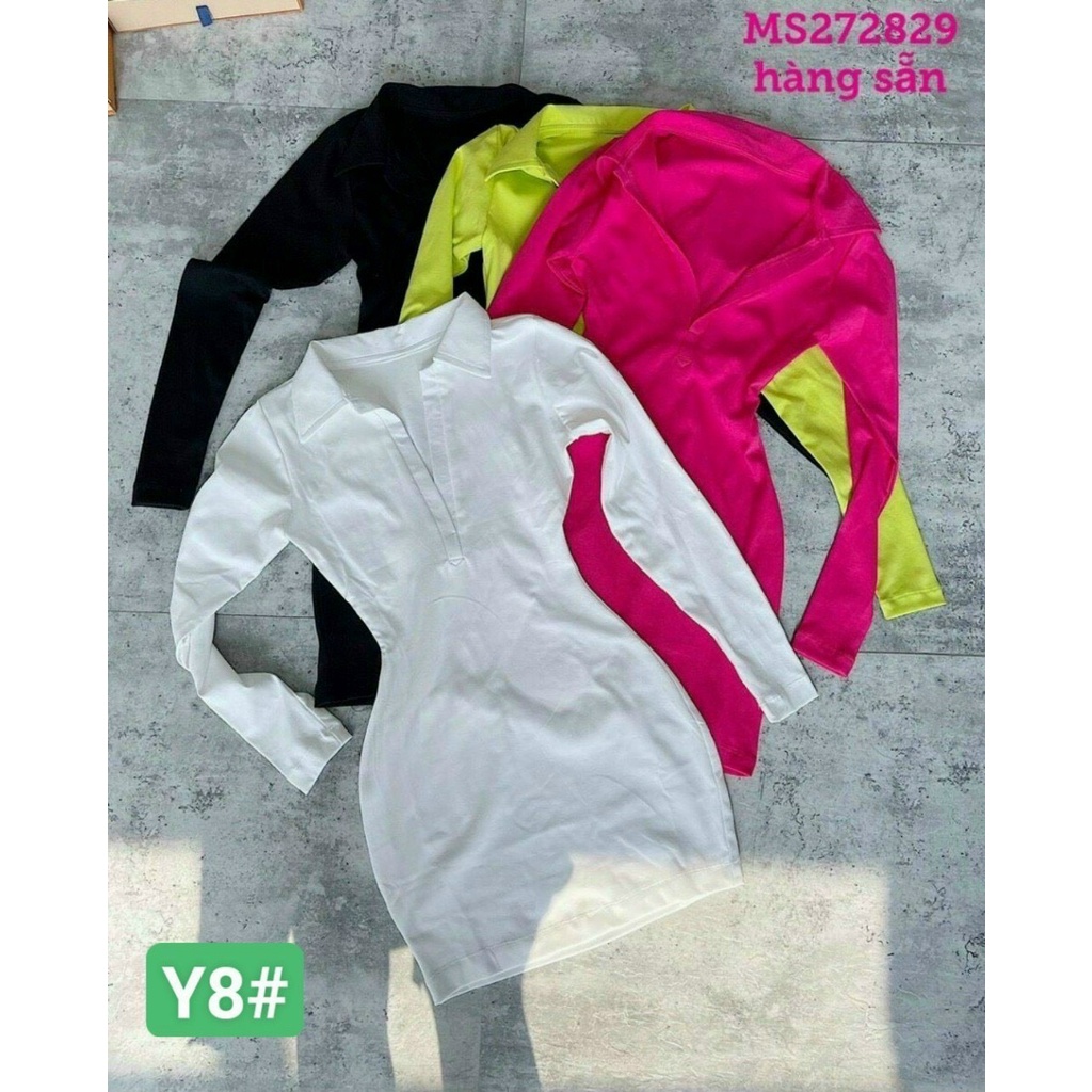 Đầm body tay dài kiểu cổ bẻ hot