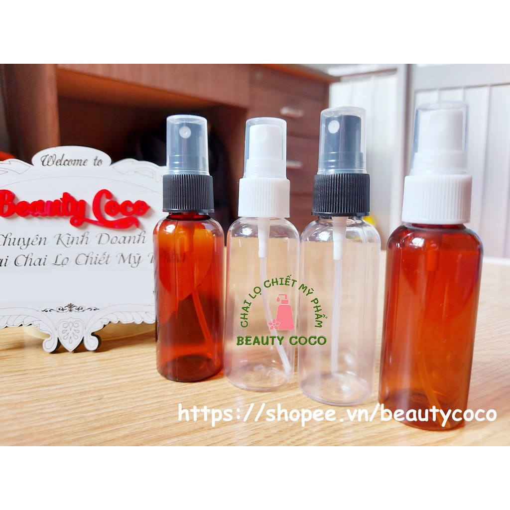 Combo 50 chai nhựa xịt phun sương 50ml lọ chiết mỹ phẩm giá rẻ