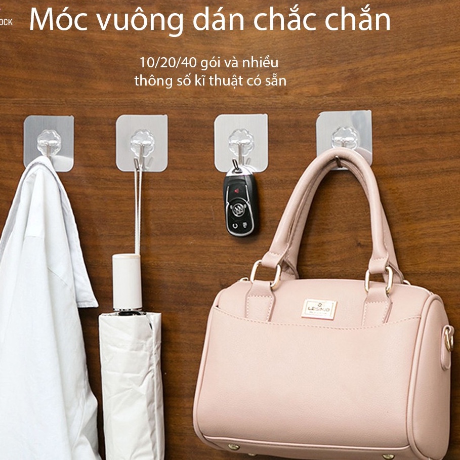 [Deal 1k] Móc dán tường đa năng Pulito nhỏ gọn trong suốt, chịu lực tốt, đô dính tốt, đầu xoay 180 độ tiện lợi-PulitoVN