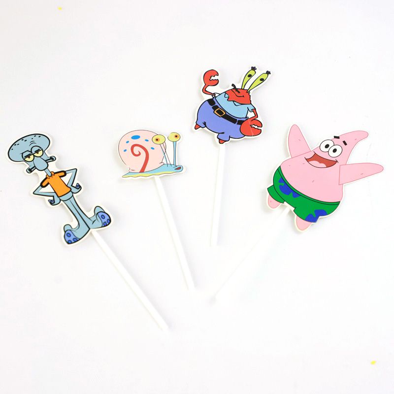 lovely Spongebob Squarepants Themed Cake Decorating Kids Birthday Party Supplies gift