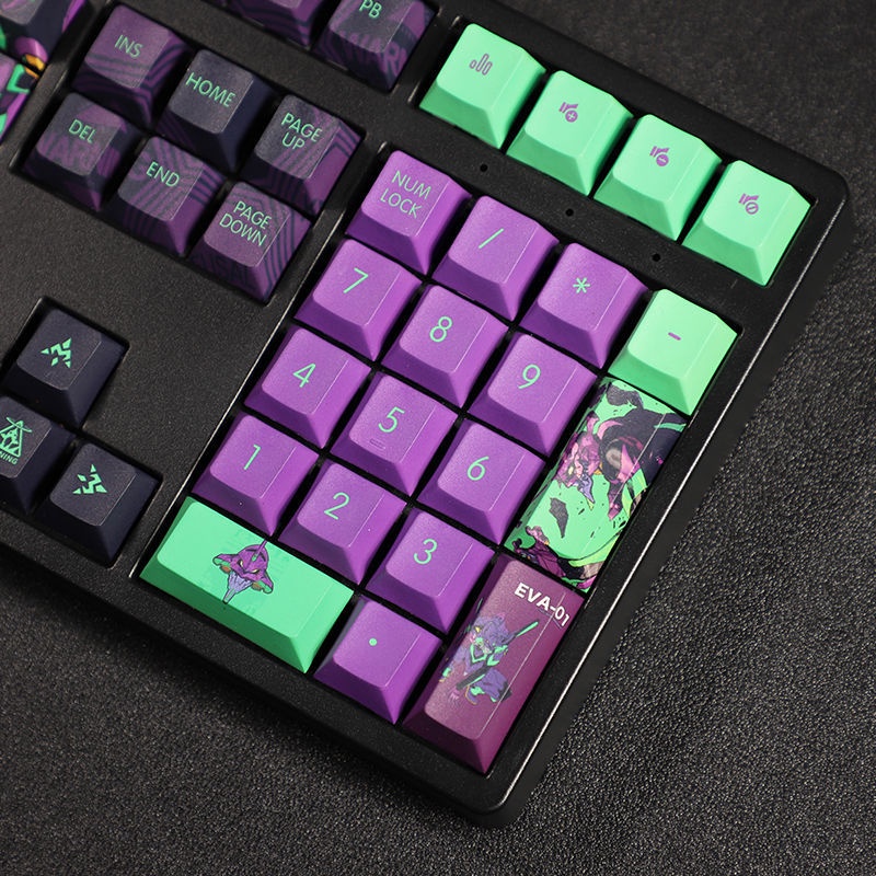 EVANGELION-01 Keycap Cherry Hồ sơ EVA Chủ đề Anime PBT Thuốc nhuộm phụ Bàn phím cơ Keycap 108 Phím