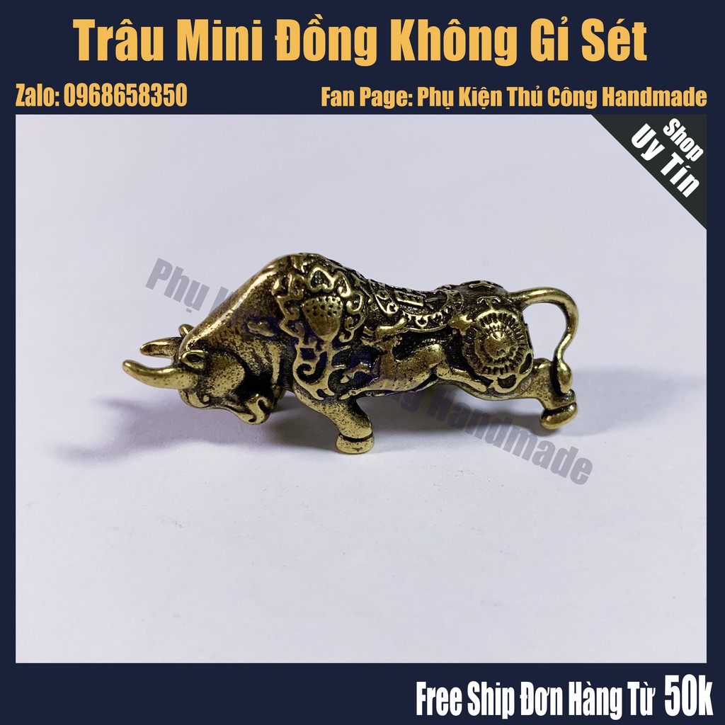 Tượng đồng mini làm tiểu cảnh không gỉ sét - Trâu