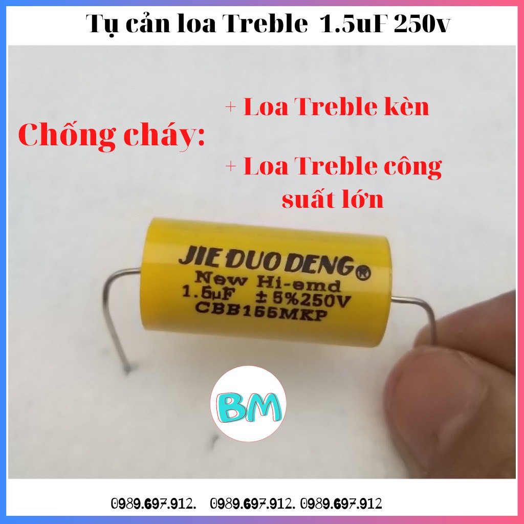 TỤ CẢN LOA TREBLE - 1.5uF 2.2uF 3.3uF 4.7uF 250V VÀNG TRÒN - TỤ CHO LOA TREBLE