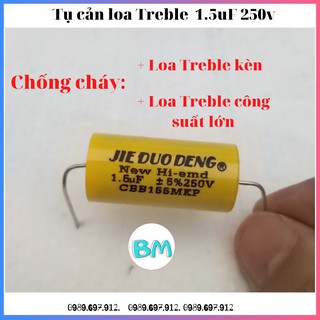 Tụ cản loa treble - 1.5uf 2.2uf 3.3uf 4.7uf 250v vàng tròn - tụ cho loa treble