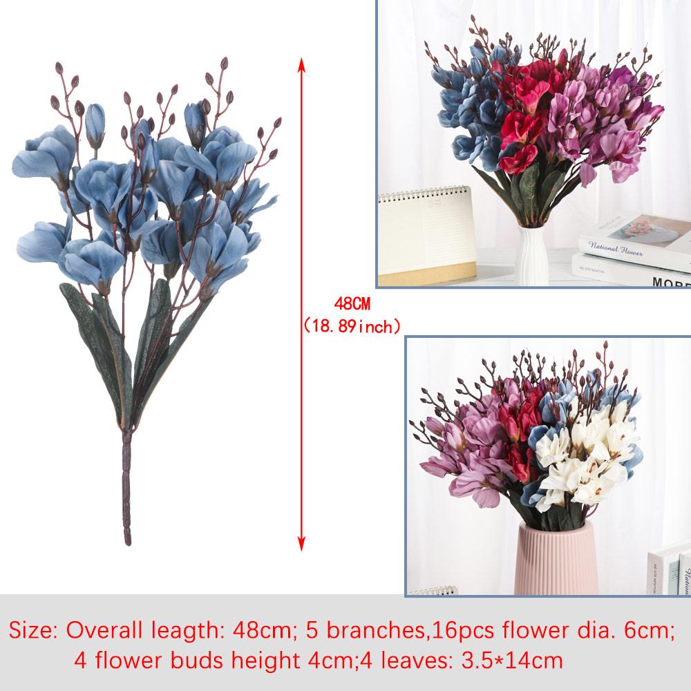 KUNHEV 5 Cành Hoa Mẫu Đơn Giả Bằng Lụa Sống Động Trang Trí Nhà Cửa / Tiệc Cưới