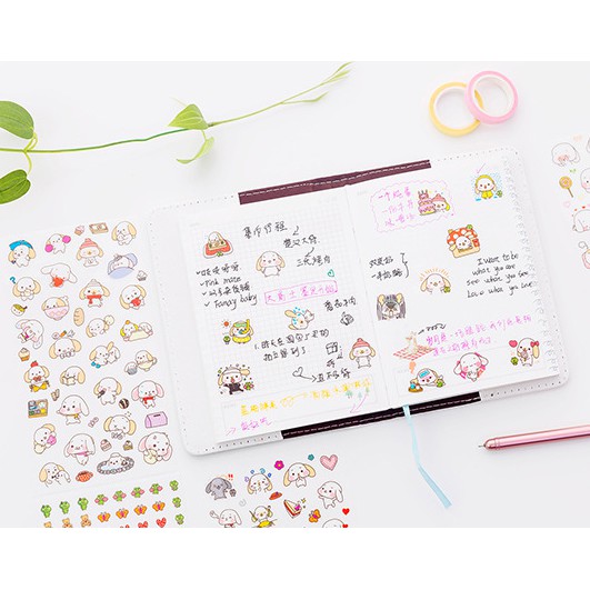 Z0462 Bộ 6 Sticker Cún Iu Bukao