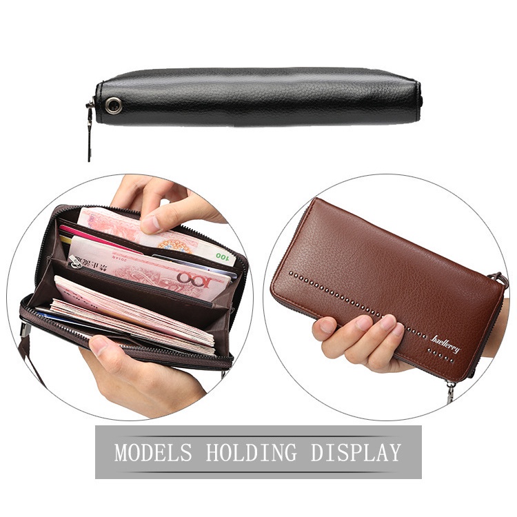 Ví da cầm tay nhiều ngăn thời trang cho nam