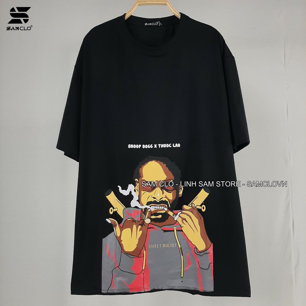 Áo thun Unisex nam nữ form rộng tay lỡ SAM CLO - mặc cặp, nhóm, lớp in hình SNOOP DOGG x THUOC LAO | BigBuy360 - bigbuy360.vn