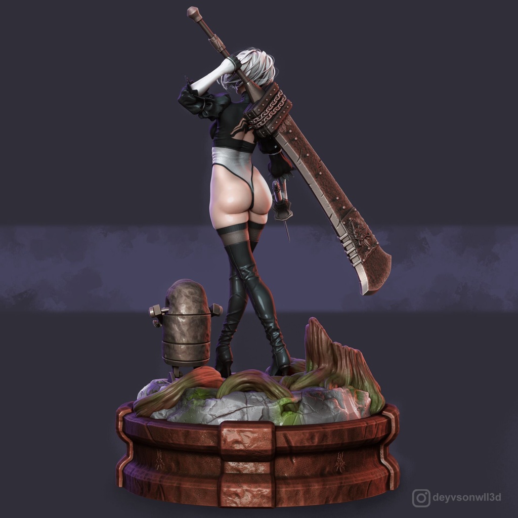 Mô Hình 2B Nier Automata Bằng Chất Liệu Nhựa Resin - Cao 18cm