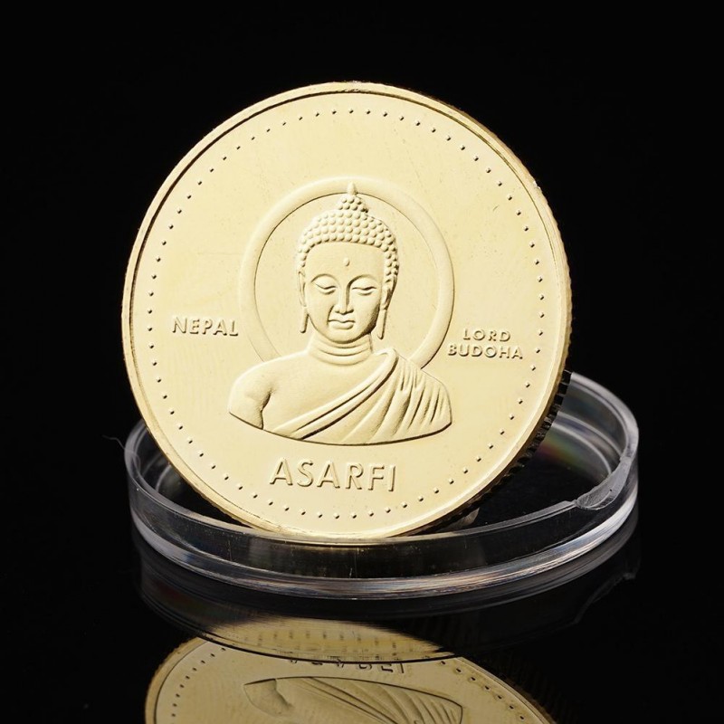 Đồng xu may mắn hình Phật Thích Ca Nepal