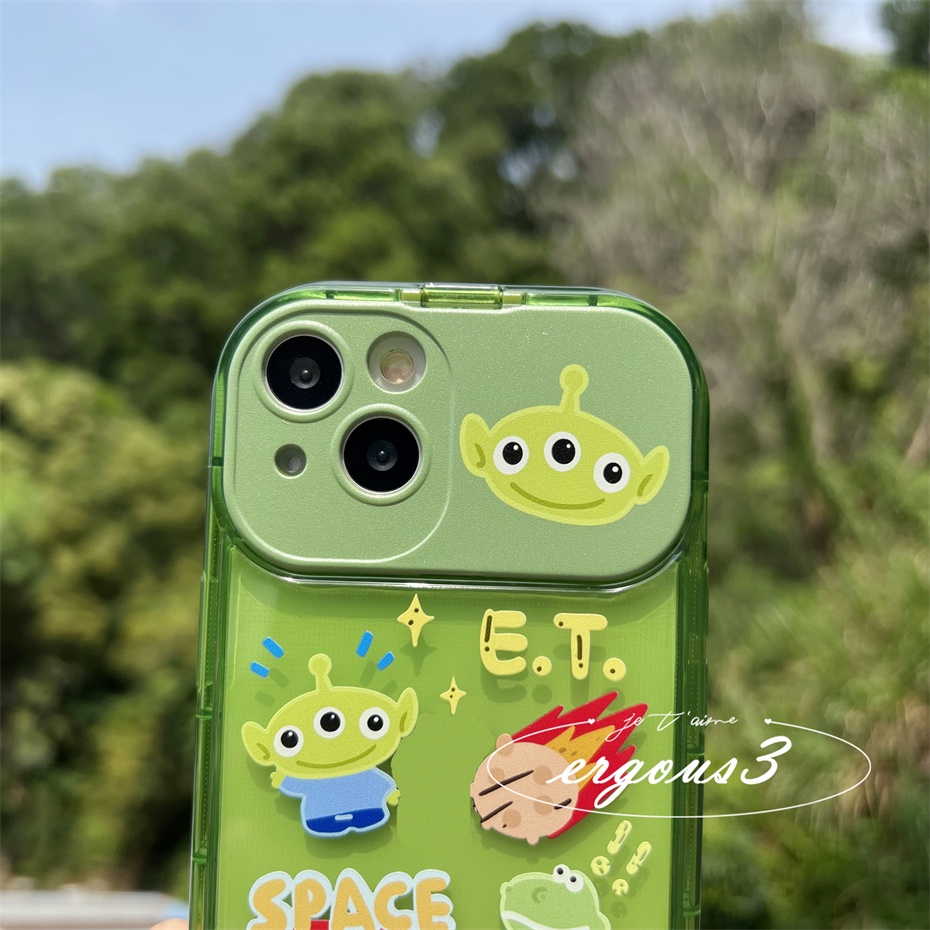 Ốp Điện Thoại Mềm Họa Tiết Người Ngoài Hành Tinh Có Gương Soi Cho iPhone 13 12 11 Pro Max X XR Xs Max