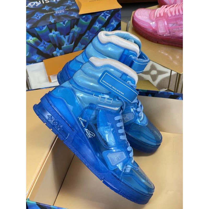Giay sneaker cao cổ Trainer LV mẫu hè 2021