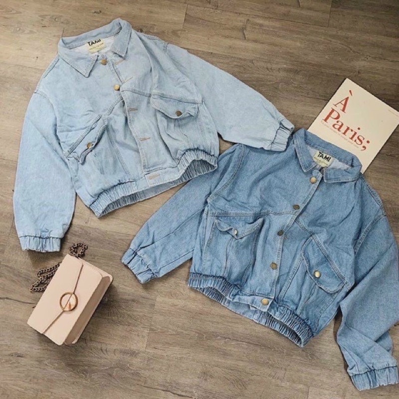 ÁO KHOÁC JEANS NỮ LỬNG CAO CẤP MS lưng thun vnxk