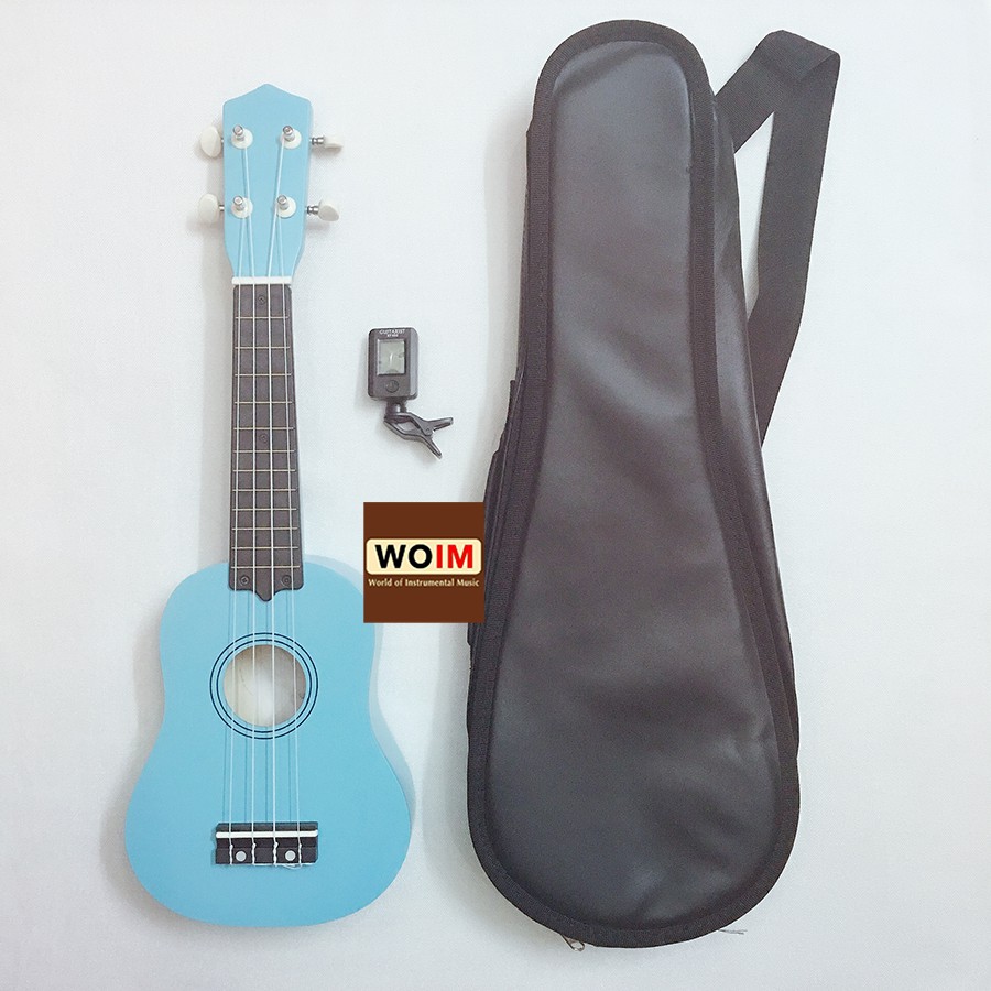 Đàn Ukulele Soprano size 21 Woim 35A15 tặng kèm  bao da + máy lên dây địên tử ( Tuner ) đủ màu sắc - HÀNG CÓ SẴN