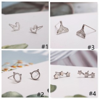 Bông tai, Khuyên tai nữ bạc 925 cao cấp nhiều mẫu nhỏ nhắn, xinh xắn, dễ thương