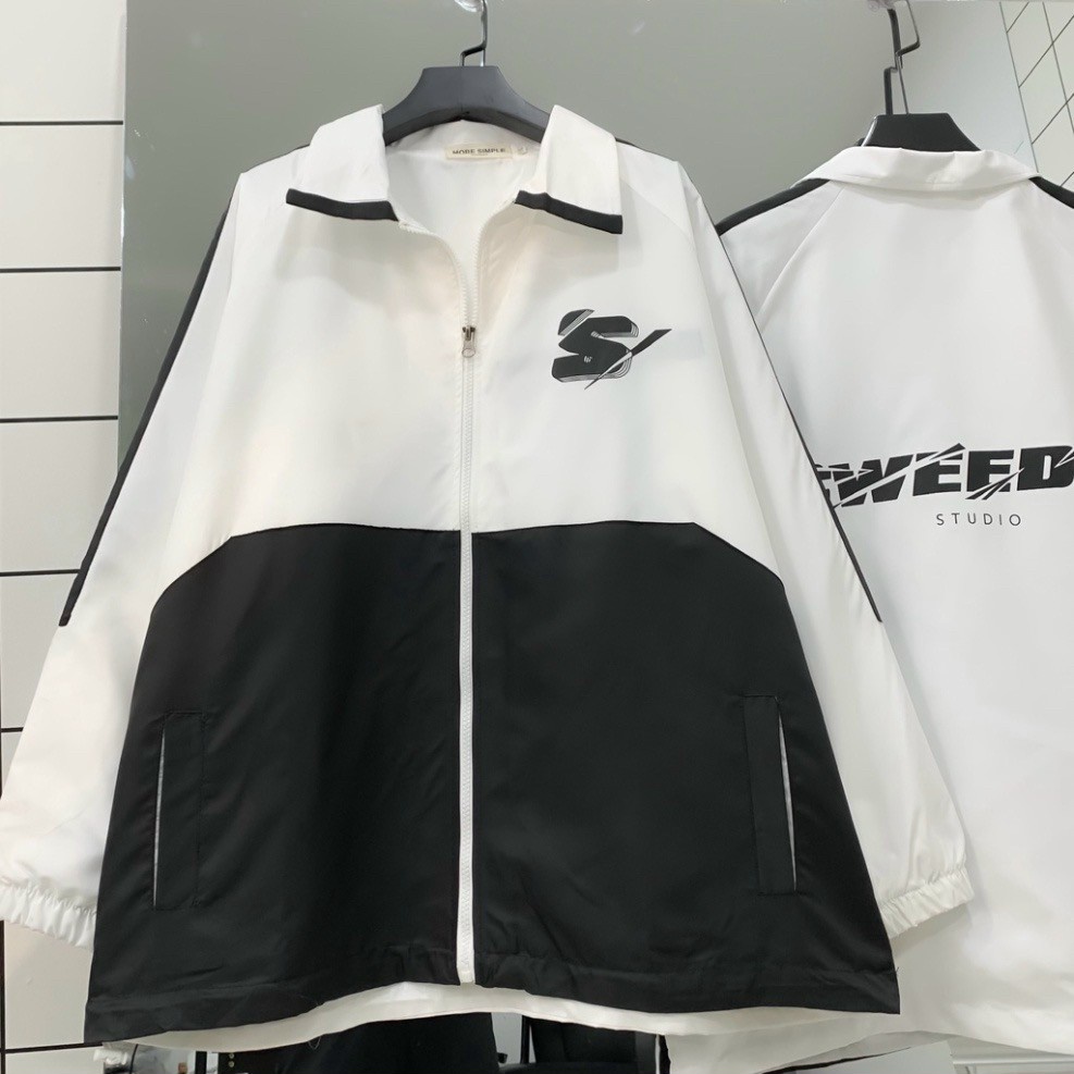Áo bomber dù varsity ACOVER áo bóng chày dây kéo form rộng nam nữ Uniex AQ STORE