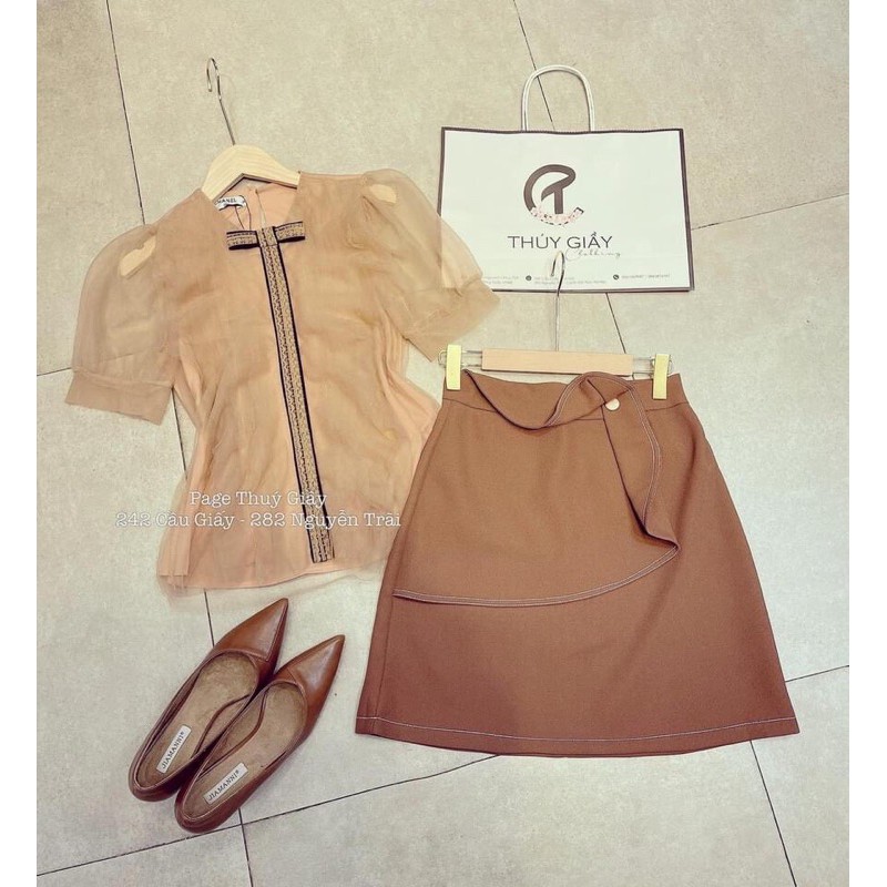 [Mã FAXANH55 giảm 10K đơn 50K] Chân váy xoắn cúc 2 màu | BigBuy360 - bigbuy360.vn