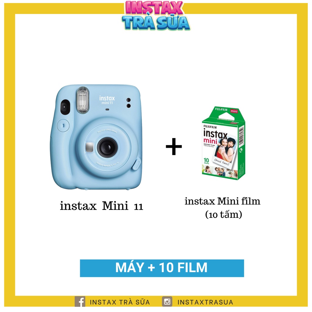 Instax Mini 11 Máy ảnh lấy ngay Fujifilm Chính hãng BH 1 năm Tặng kèm 10 film