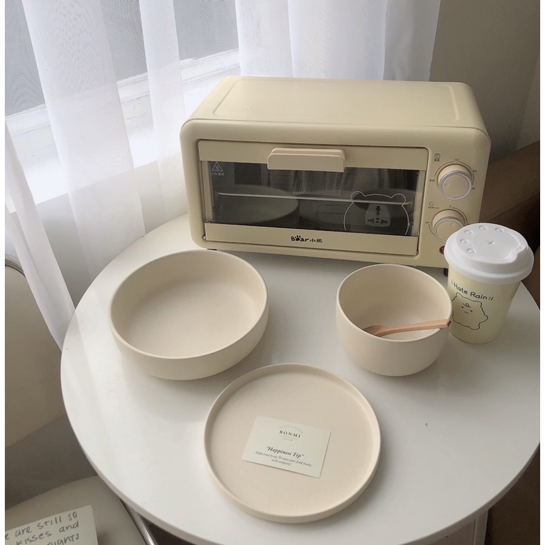 Clip tự quay - Set Tô đĩa men tiêu gốm matte cao cấp, bảng màu pastel Hàn Quốc BONMI