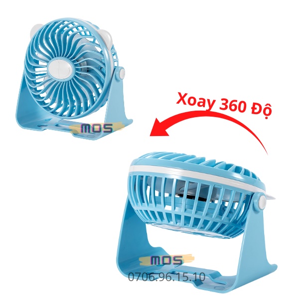 Quạt đảo chiều để bàn (SẠC+PIN) DP-7603 (BẢO HÀNH 6 THÁNG 1 ĐỔI 1) MOS shop