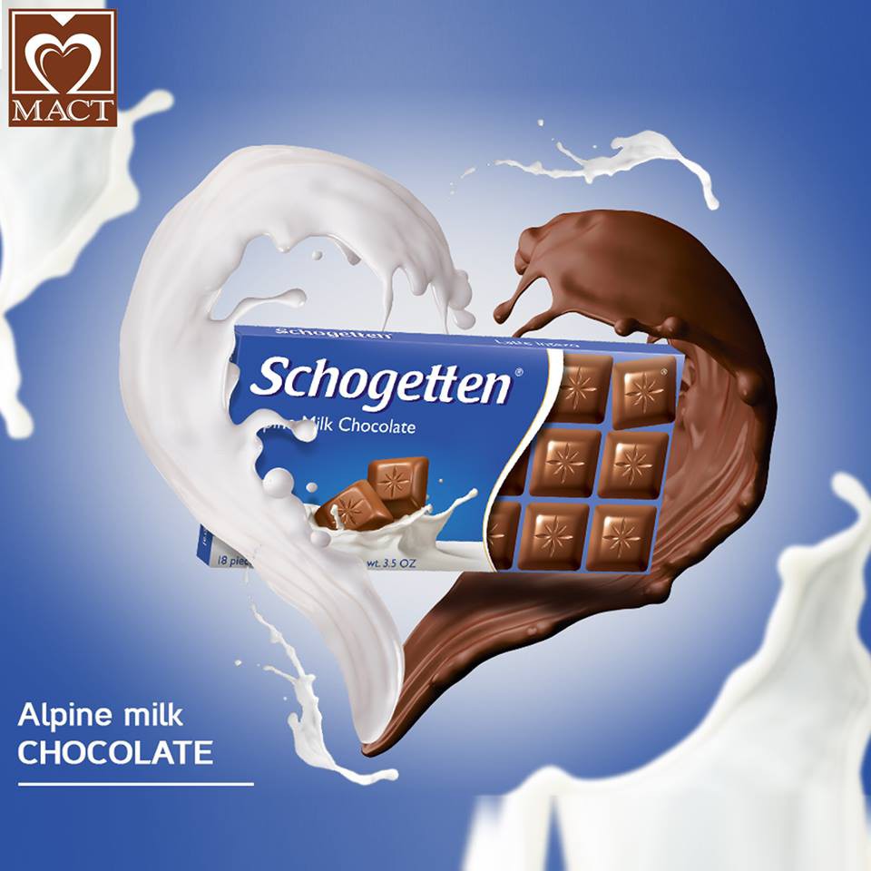 Sôcôla SCHOGETTEN - Vị Sữa Alpine Milk Chocolate - thanh 100g gồm 18 viên rời