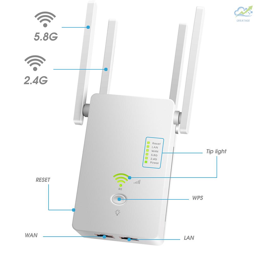 Mới Bộ Khuếch Đại Tín Hiệu Wifi Ac1200Mbps 802.11n 2.4ghz / 5.8ghz | BigBuy360 - bigbuy360.vn
