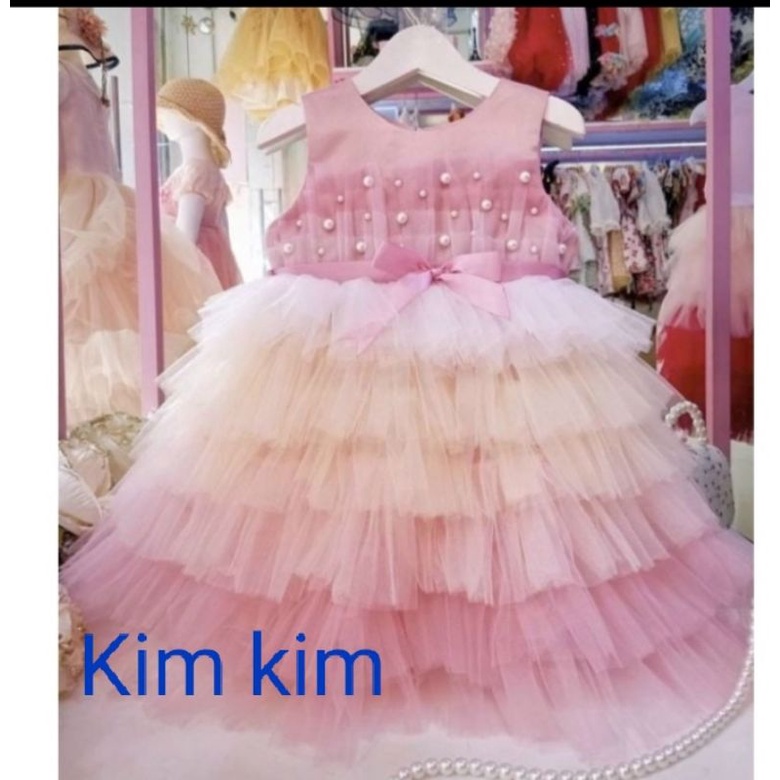 Váy công chúa cầu vồng cao cấp hàng thiết kế Kim Kim