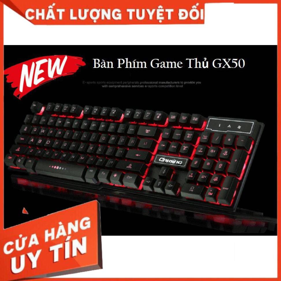 Bàn phím GX50 LED 3 màu, Bàn phím Giả Cơ Chuyên Game Thiết kế siêu mỏng không viền - Bảo hành uy tín 1 ĐỔI 1