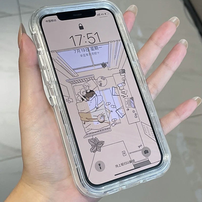 Ốp Điện Thoại Trong Suốt Dày Dặn Chống Sốc 2 Trong 1 Cho Iphone15 Pro Max 14 13 12 11 Pro Xs Max 6 6s 7 8P PLUS