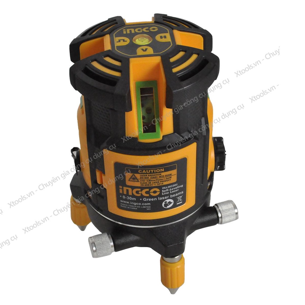 Máy cân bằng bắn cốt tia lazer INGCO HLL305205 máy laser cân mực 5 tia xanh, đo mức cân bằng, phạm vị làm việc 0-30m