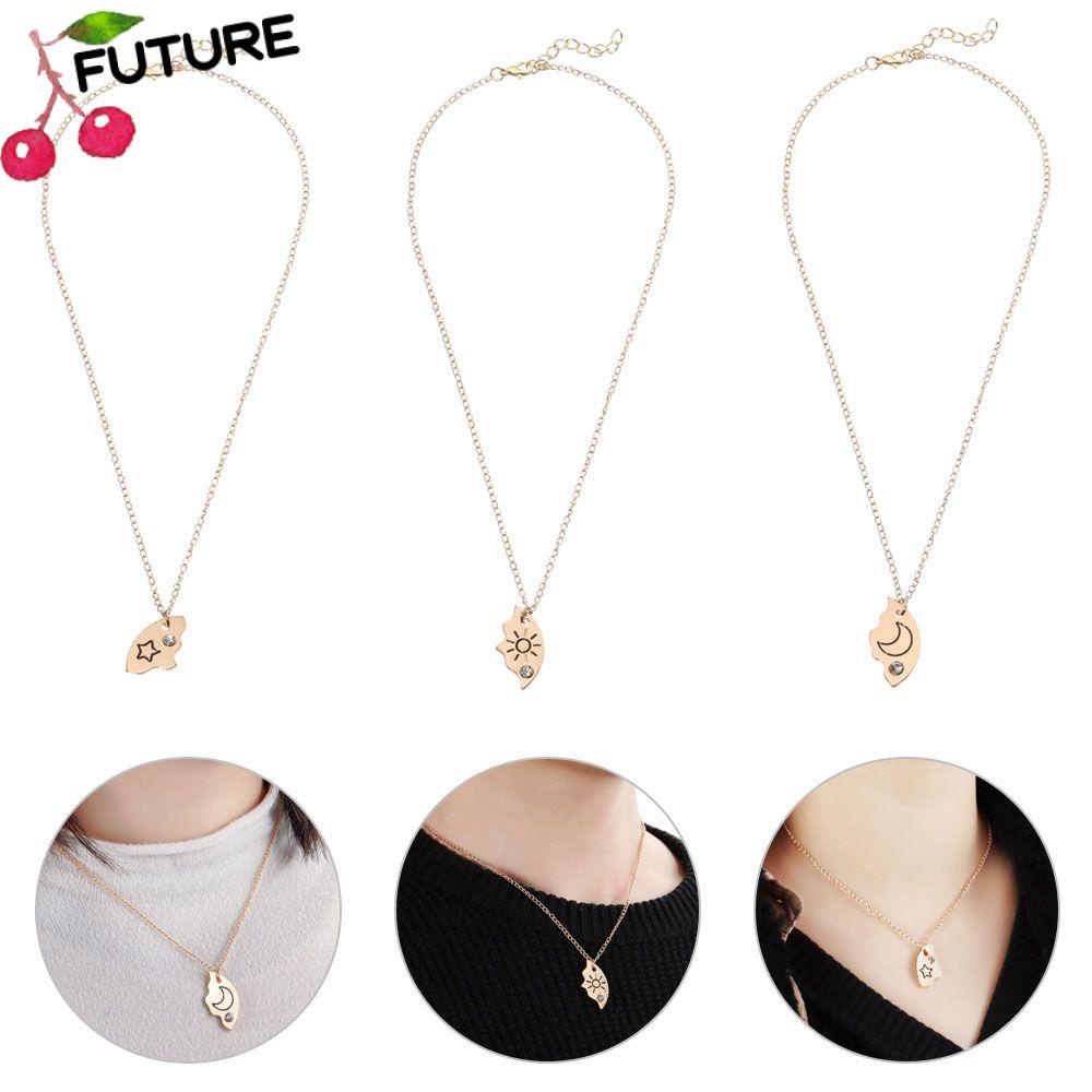 Set 3 Vòng cổ hình mặt trăng mặt trời và ngôi sao nhiều màu thời trang cho cặp đôi