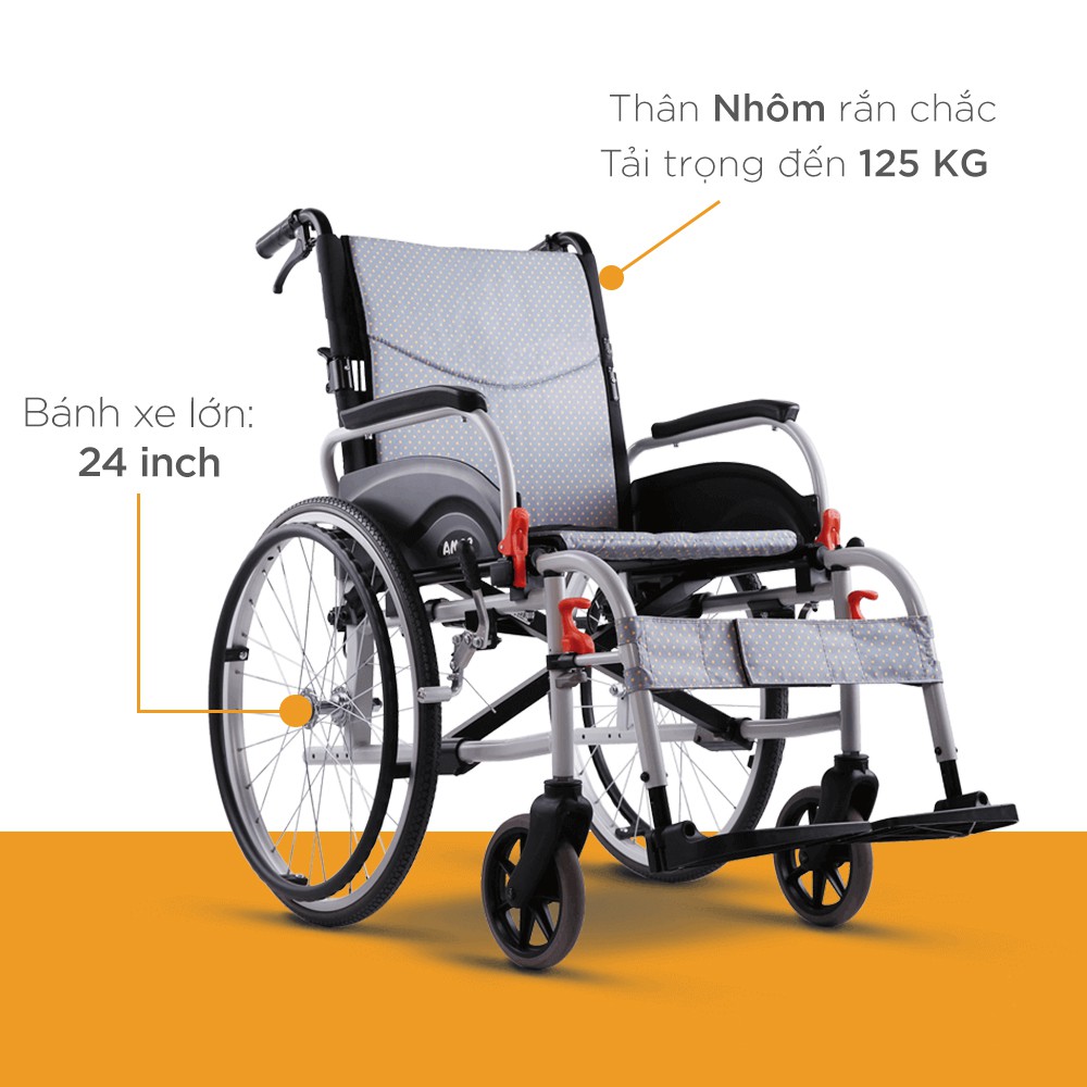 Xe Lăn SOMA AGILE Đa Tiện Ích Nâng Được Thành Tay, Sang Xe Nhanh Gọn