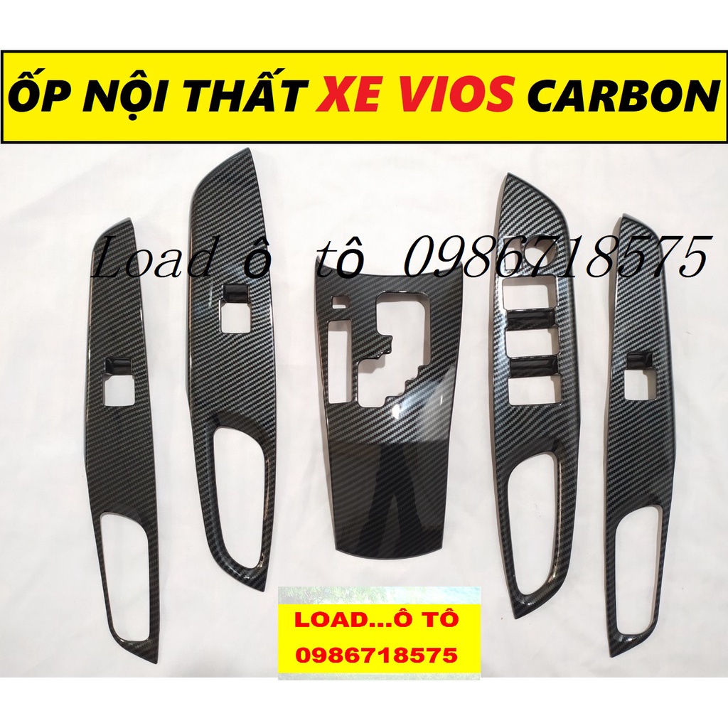 Ốp Nội Thất Xe Toyota Vios 2022-2019 Mẫu Vân Carbon Cao Cấp Bộ 5 Chi Tiết