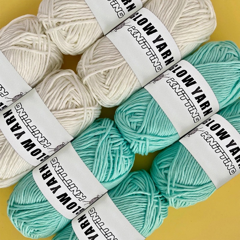 Cuộn Len Đan Sợi Polyester Dày Dặn Màu Dạ Quang