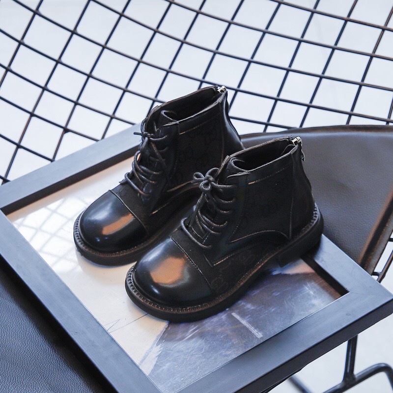 Giày bốt cao cổ bé - Bốt GD  khóa kéo sau sành điệu phong cách Hàn Quốc cho bé size 26-36  PL2021- 515