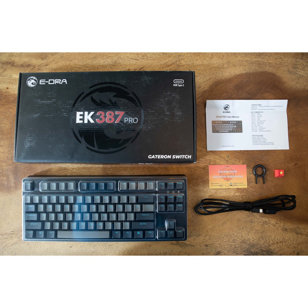 Bàn Phím Cơ EDra EK387 PRO Gateron Switch