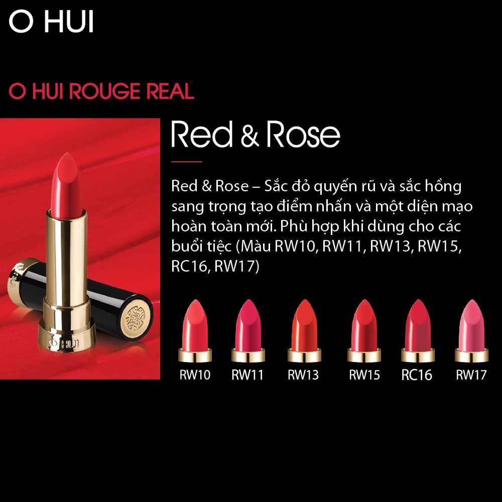 [Mã VISAPREMIUM giảm 150K]Combo Son môi OHUI Rouge Real Lipstick và 2 tuýp sữa rửa mặt dưỡng ẩm Miracle Moisture