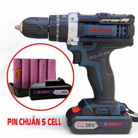 Máy Khoan Bắn Vít Dùng Pin Bosch 36V- Máy Khoan 3 Chức Năng Có Búa- Tặng Bộ Phụ Kiện 24 Chi Tiết Hàng Loại 1