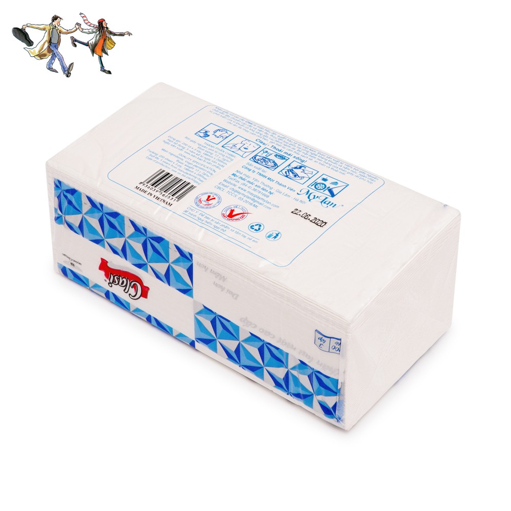 4 Gói Giấy Ăn Rút Clasi 200 tờ-3 lớp Siêu dai, Mềm mịn, Không tan trong nước, Thấm hút tuyệt đối