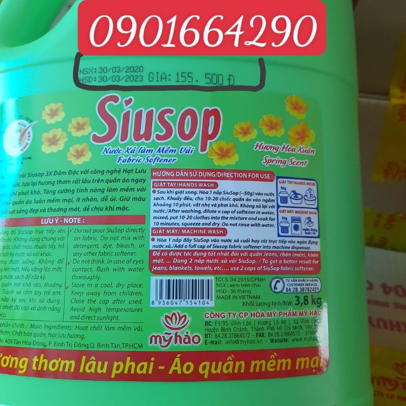 [FREESHIP 70K] 3 lít 8 Nước xả vải SIUSOP can 3kg8 Chọn màu chat với shop nhé