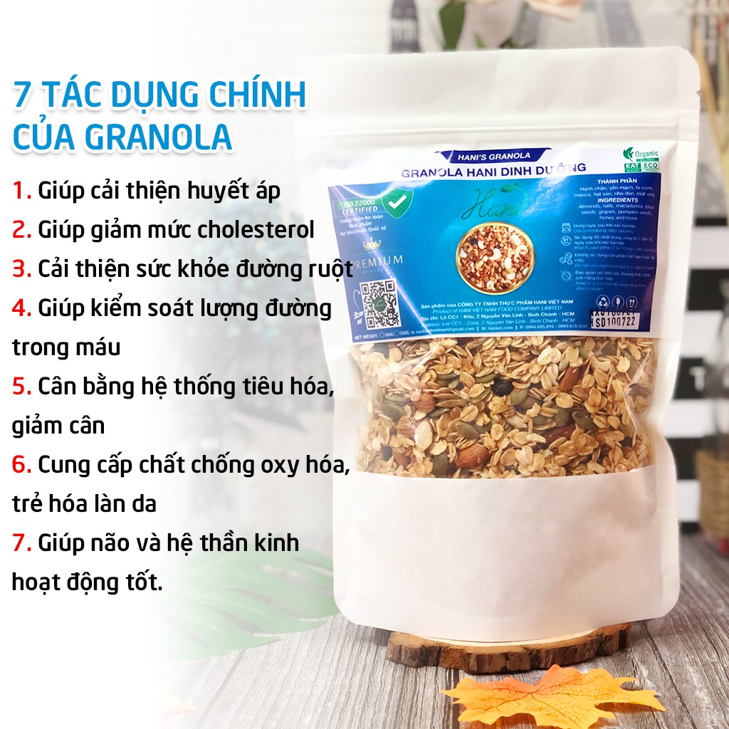 [Mã GROADO1 giảm 10K đơn 50K] Granola nhiều hạt dinh dưỡng cao cấp giảm cân, ăn kiêng, dinh dưỡng buổi sáng  HANI FOOD