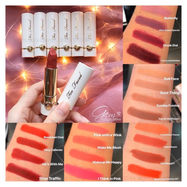 Too Faced - Son Thỏi Lì Too Faced Peach Kiss Moisture Matte Long Wear Lipstick 4g