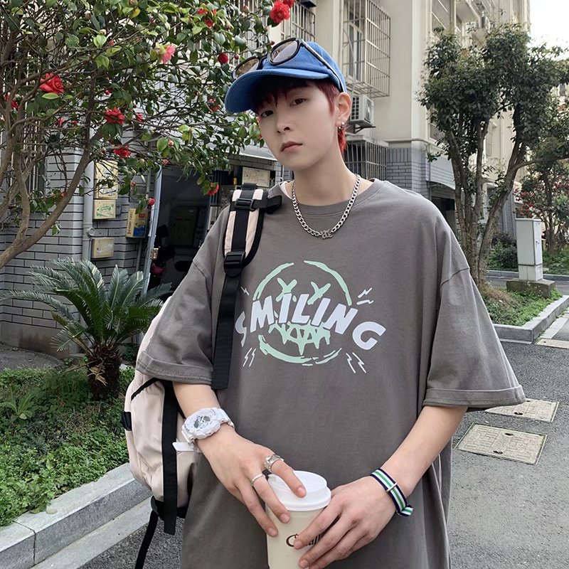 Áo Thun Tay Ngắn Dáng Rộng In Chữ Thời Trang Mùa Hè Cho Nam Size M-8XL