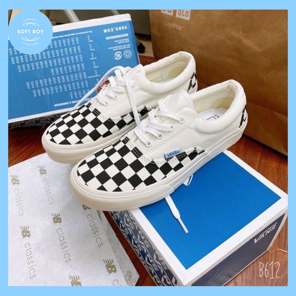 Giày nam nữ vans caro có giây - Giày vans giá rẻ, phong cách soft boy