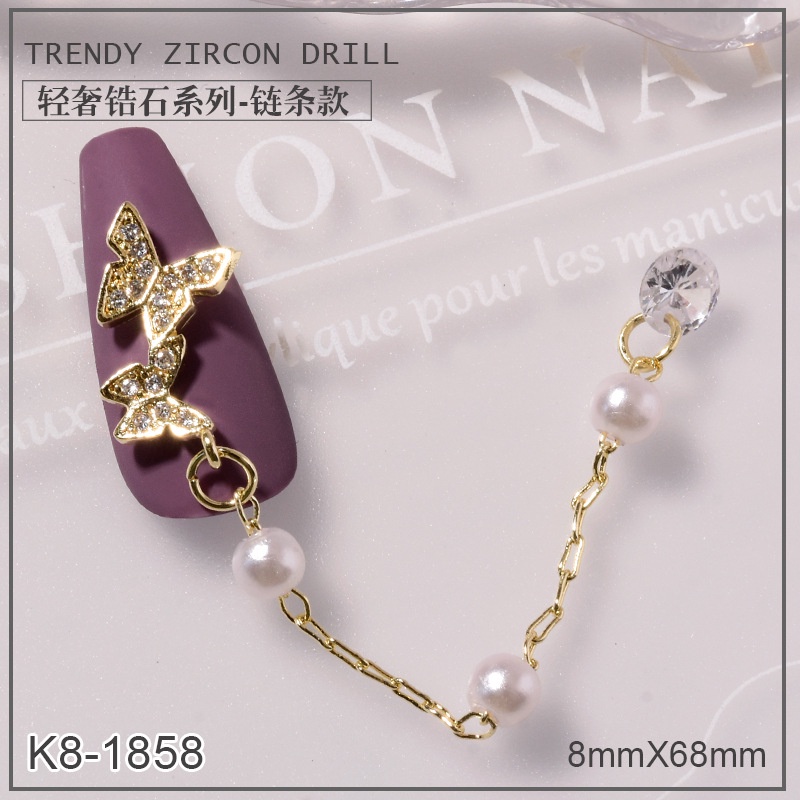 Phụ Kiện Trang Trí Móng Tay Nghệ Thuật Hình Bướm Bằng Kim Loại