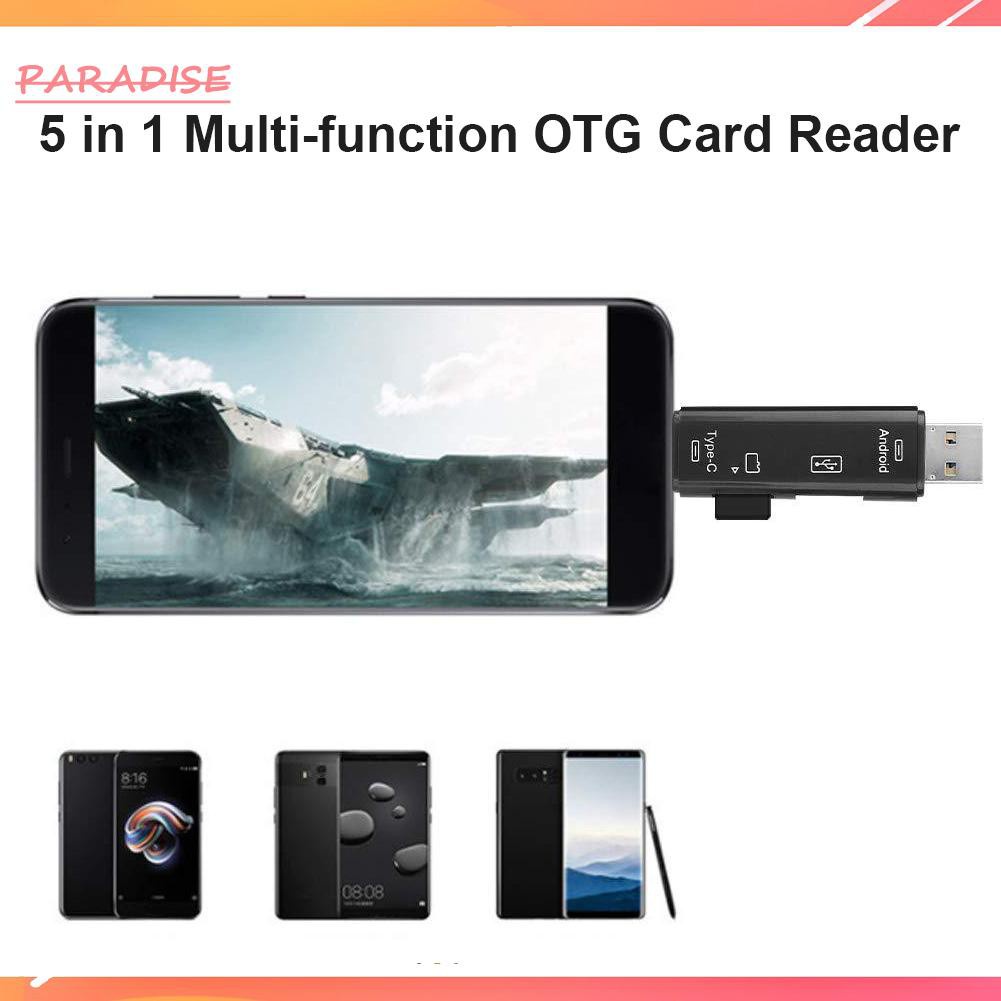 Đầu Đọc Thẻ Nhớ Micro Usb Otg 5 Trong 1 Cho Điện Thoại Laptop | BigBuy360 - bigbuy360.vn