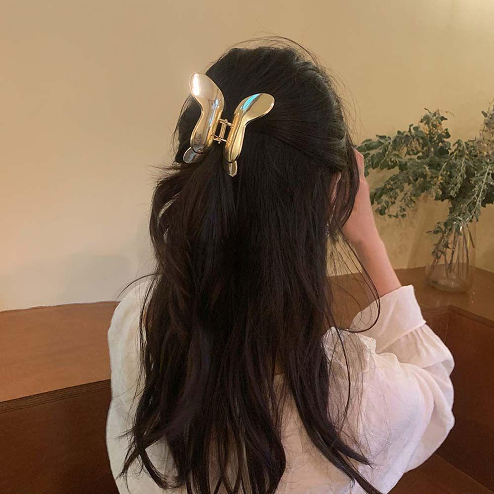 Kẹp Tóc Nơ Bướm Hình Học Đơn Giản Phong Cách Retro Cho Nữ