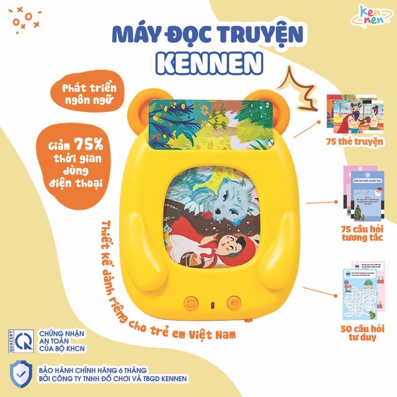Máy đọc truyện Kennen- Máy đọc thẻ truyện tranh tư duy bảo hành 6 tháng