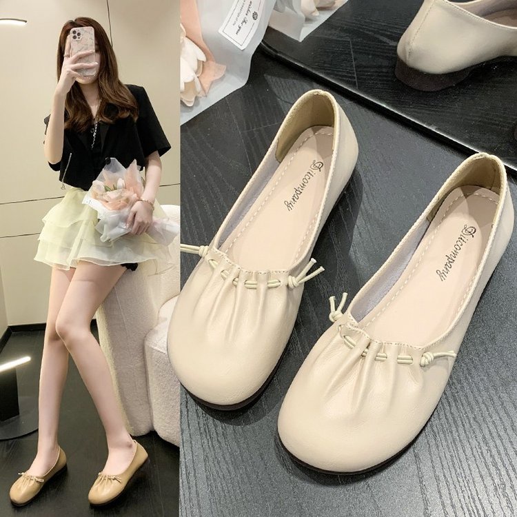 Giày Búp Bê Da Mềm Mũi Tròn Thời Trang Cho Nữ